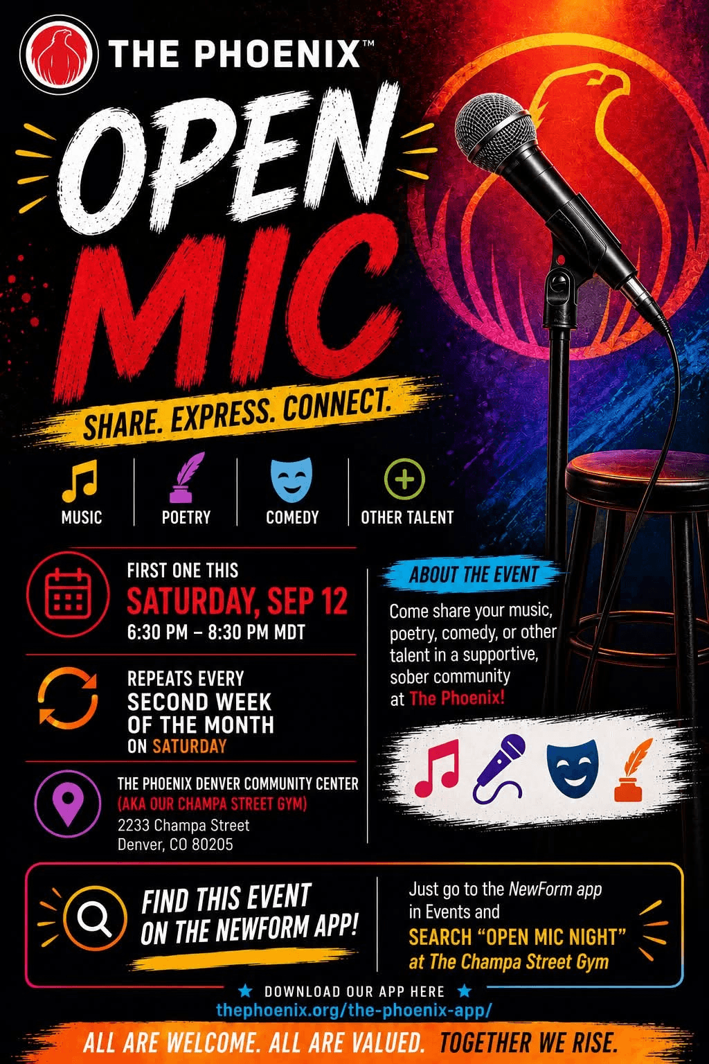 The Phoenix Denver Community Center - Sober Open Mic