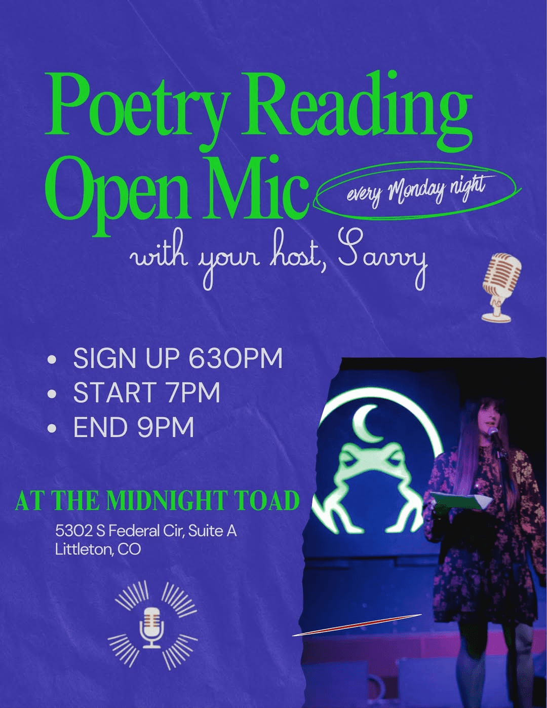 The Midnight Toad - Poetry Reading Open Mic