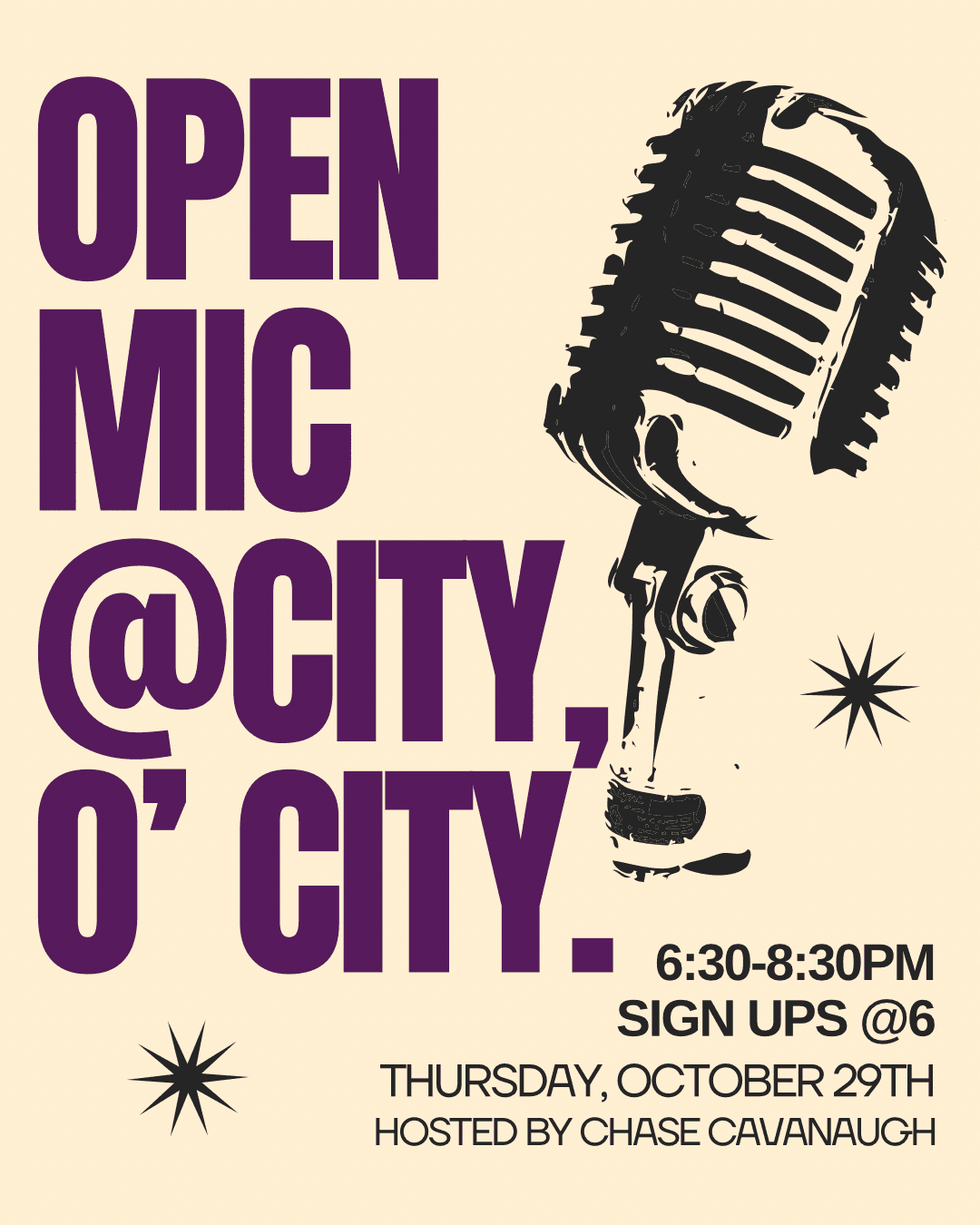 City O' City - Open Mic (October 29 Special Date)