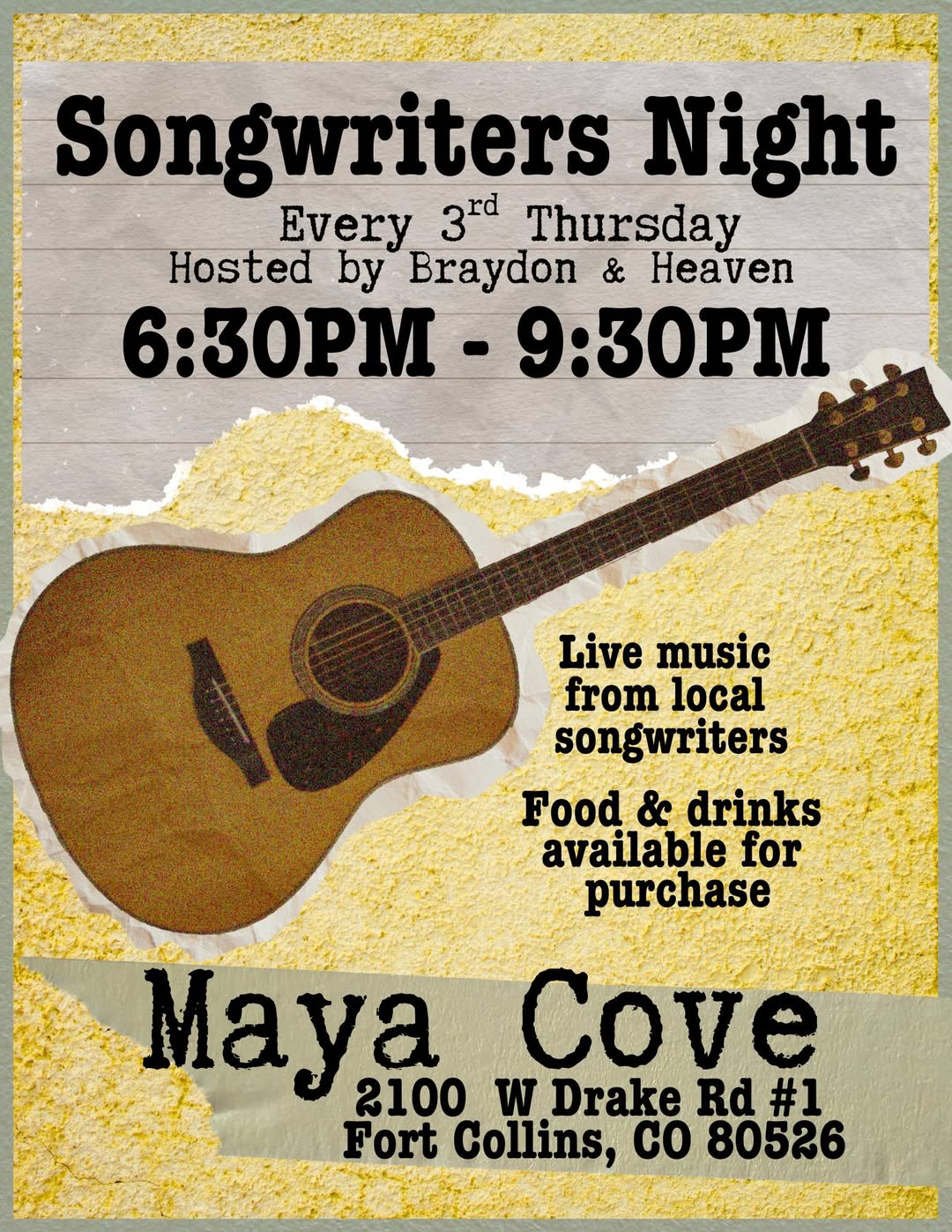 Maya Cove - Songwriters Night